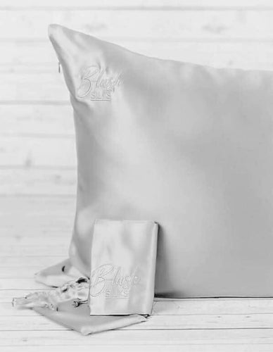 Blush Silks Pure Mulberry Silk Pillowcase - PEWTER