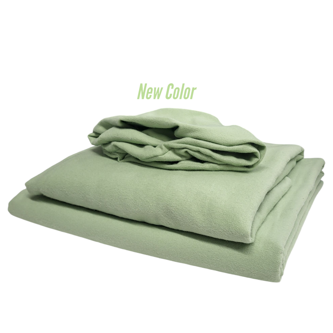 Sage Green Cotton Flannel Sheet Set (Pick Your Sizes)
